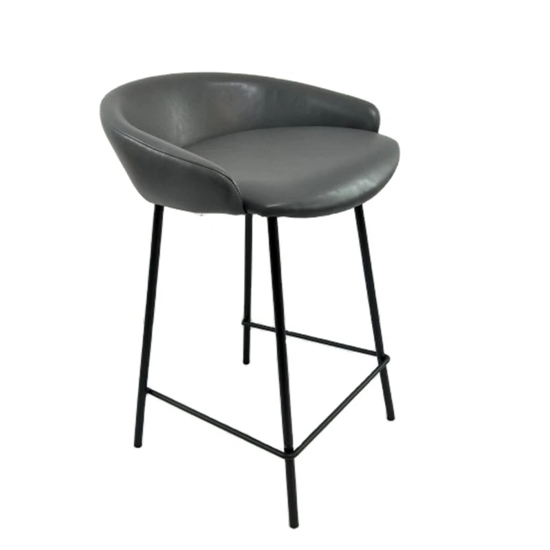 China Professional Manufacture Pu Leisure bar stool Industrial iron metal modern leather bar chair