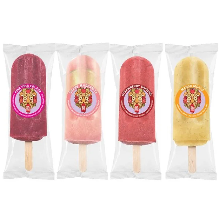customised Food grade eat seal ice candy ice cream bar Popsicle pouch transparent pouch packaging