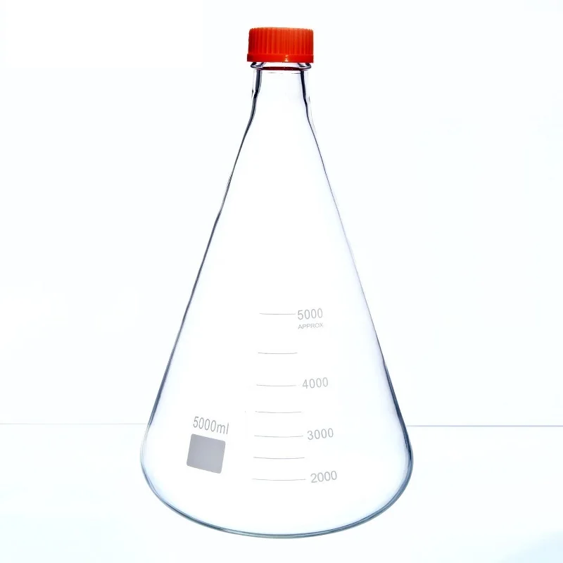 Glass Erlenmeyer Flask 10ml 50ml 100ml 500ml 1000ml Thick Walled Conical Flask with Lid