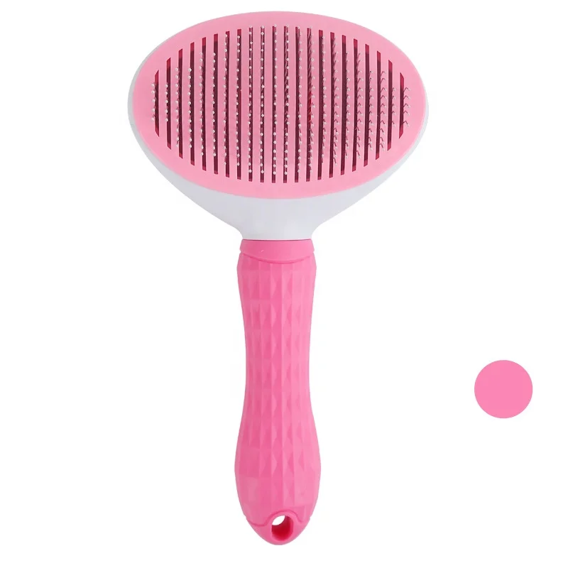 Hot Selling Easy Using Dog Brush Shedding Dog Hair Brush Pet Grooming Comb With Self Cleaning Button