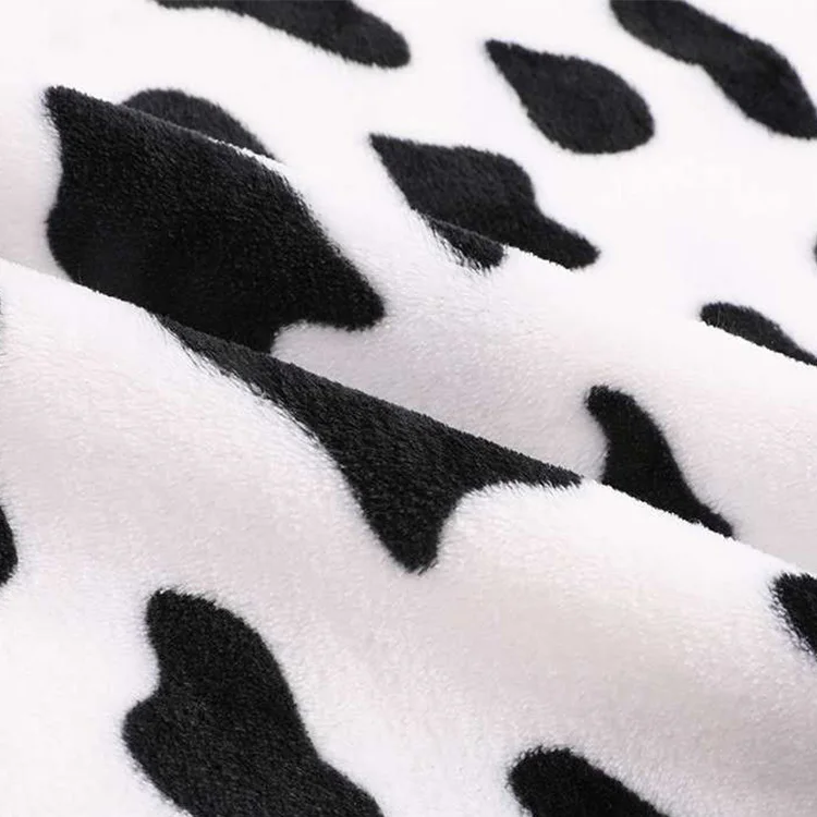 230GSM Dairy Cattle Printing Colorful Polyester Flannel Fleece Fabric Cartoon