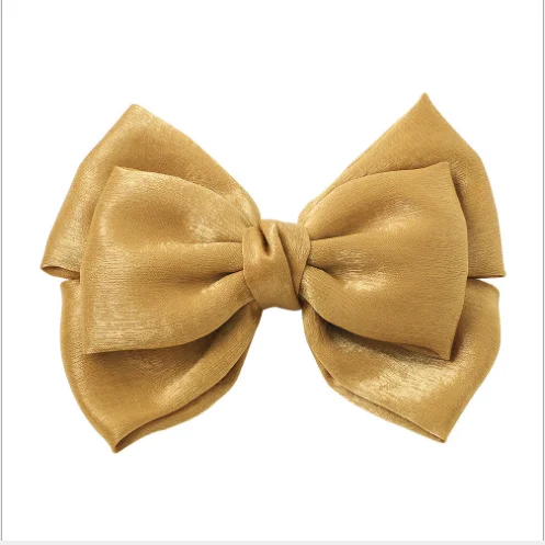 Hot Sale Retro Fashion Chiffon Bow Knot Hair Clip Academy Big Ribbon Bows For Girl