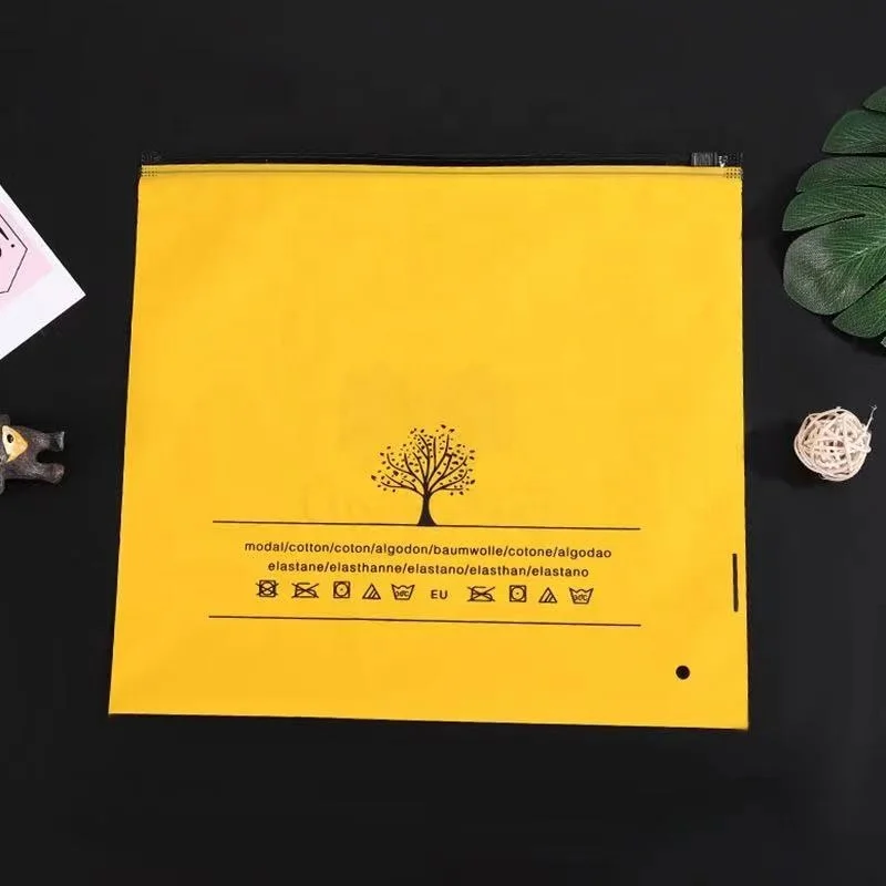 Custom Printed Logo Waterproof Zipper bag for sock/hoodie/cosmetics packaging