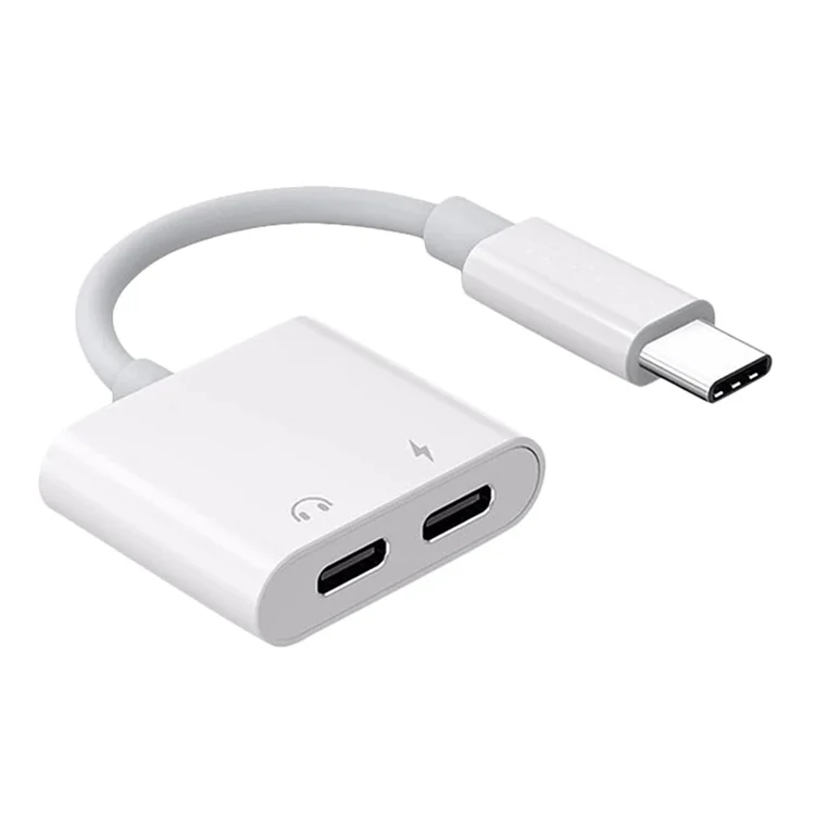 Переходник 2 в 1 с USB C на 3,5 мм для наушников с разъемом aux для мобильного телефона типа c, Разветвитель для наушников типа c на 3,5 с зарядкой и вызовом
