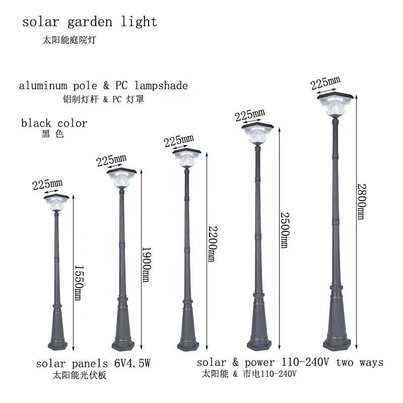 High brightness Stand Alone Weatherproof Outdoor Landscape Lawn Power Supply Solar powered Led Light