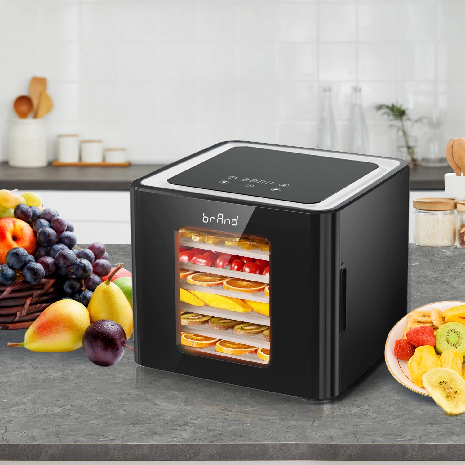 Digital Fruit Dehydrator 6 Trays for Food and Jerky Adjustable Temperature and for Fruit Meat Beef Veggies Dog Treats