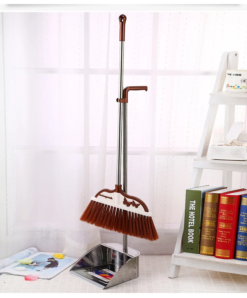 Wholesale Household Cleaning Convenience Stores Long Handle Broom Set With Dustpan