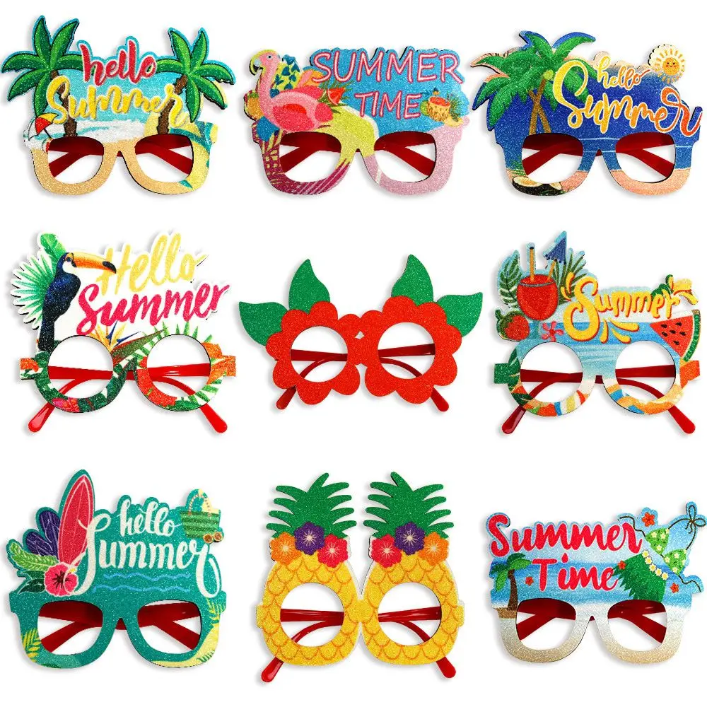 New summer Hawaiian glasses Tropical themed party decorations Flamingo coconut photo frames