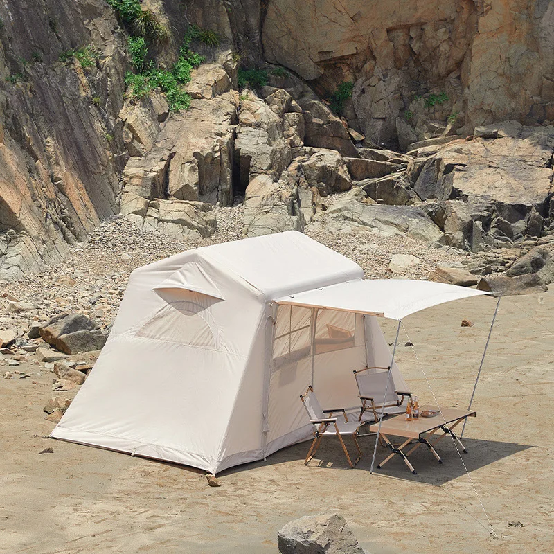 TPU PVC Air Tube Homary Cabin Tent Inflatable Quick Set Up Rainproof Canvas 4 Season Camping Tents for Family