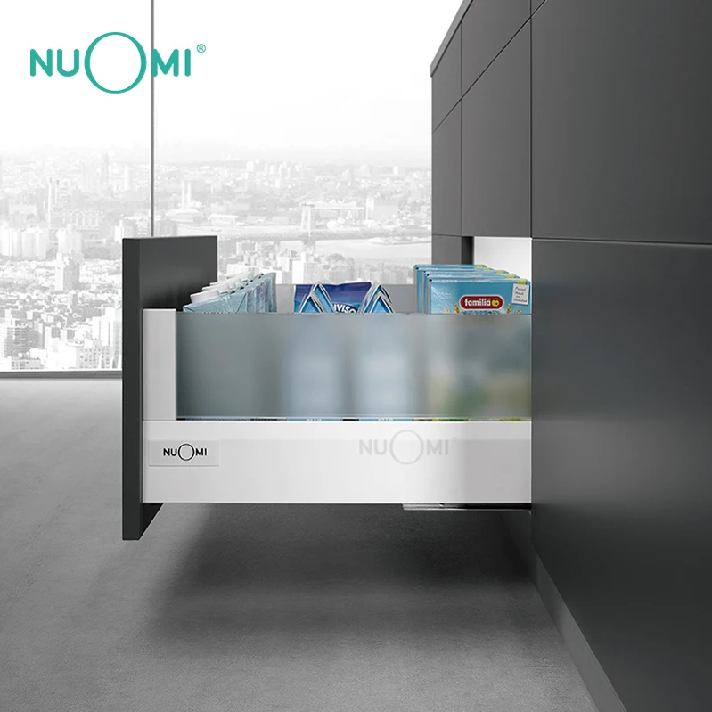 NUOMI серия OYA блестящий белый кухонный стеклянный мягкий закрывающийся ящик