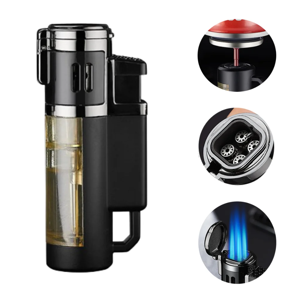DEBANG can be  Custom logo Wholesale High Power Four Jet Flame Lighters Metal Cigar Lighters