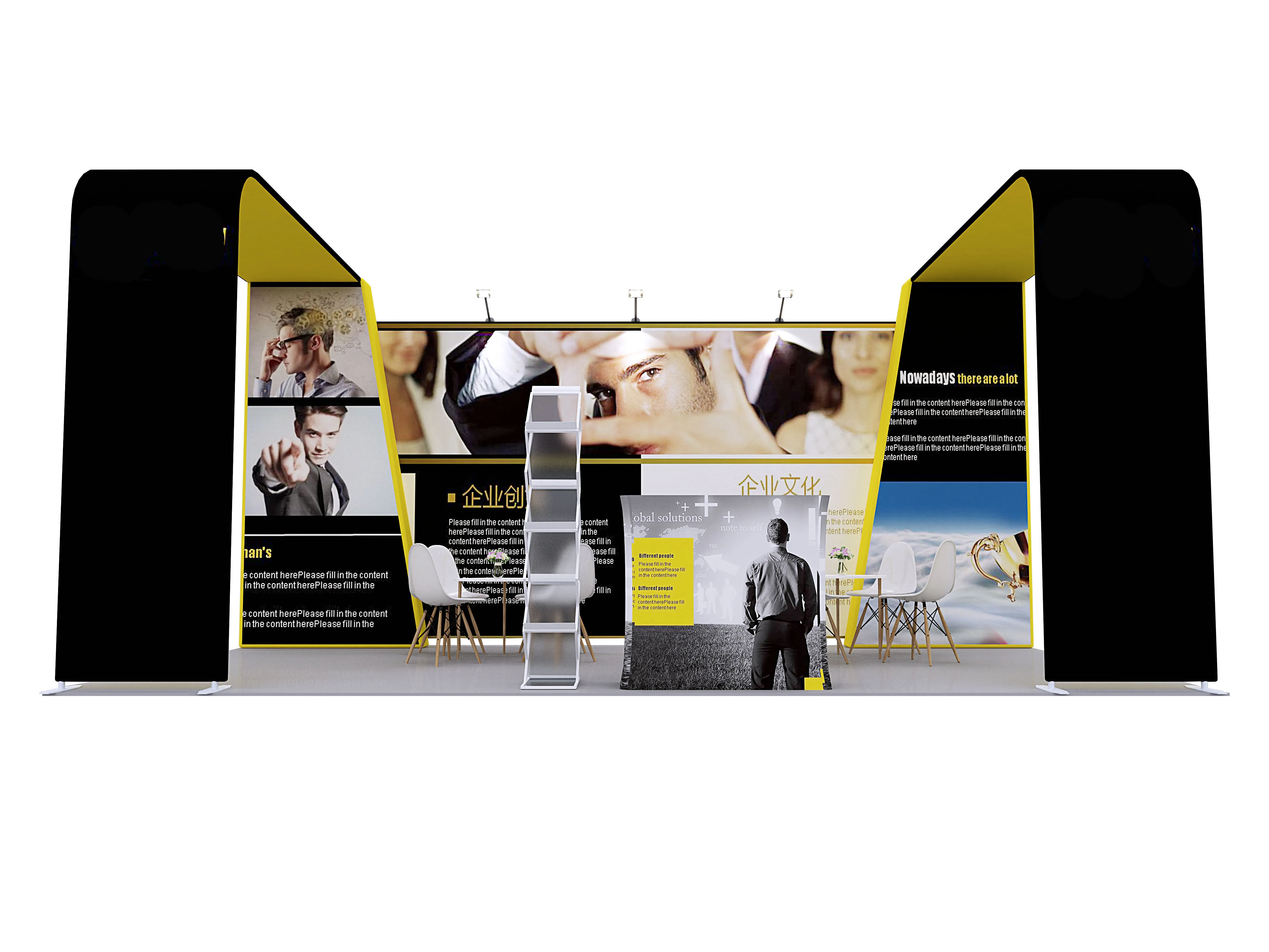 Exhibition Stands Design Service For Quick Show Popup Quick Show Tube Rack Banner Stand