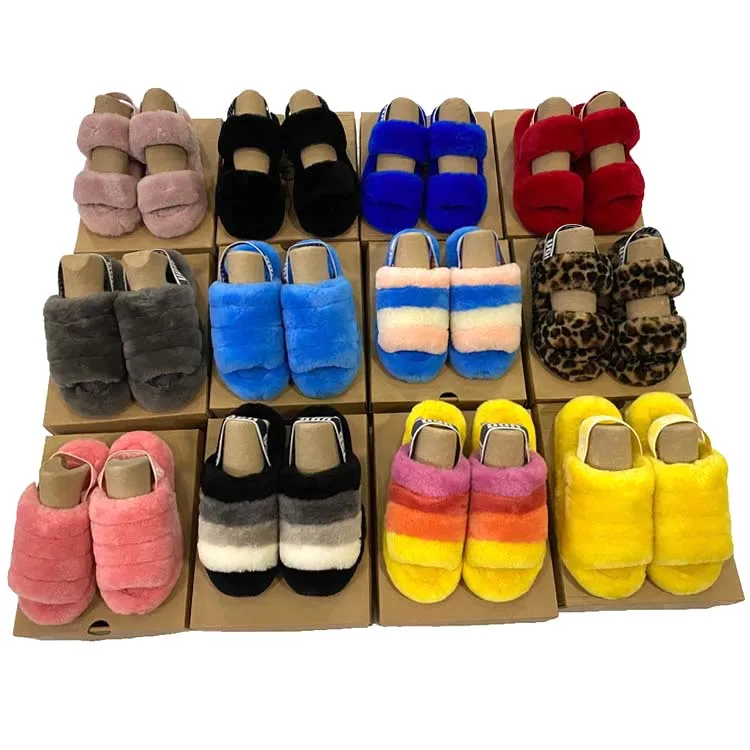 
Uggh Slippers Sandals Manufacturers 2021 Summer Fashion Uggging Fluff Yeah Oh Yeah Slide Slippers For Women And Ladies 