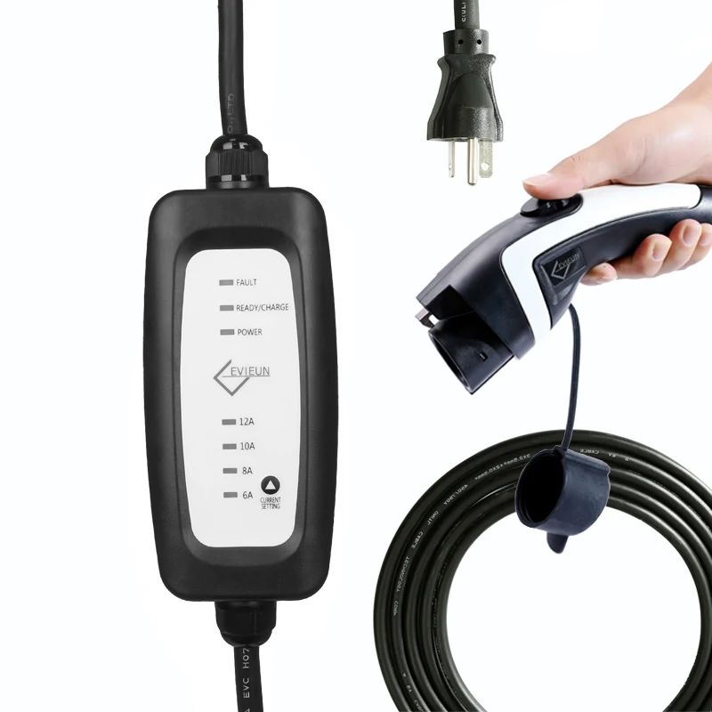 Портативное электрическое автомобильное зарядное устройство 16 А SAE J1772 Уровень 1 быстрое портативное зарядное устройство для дома