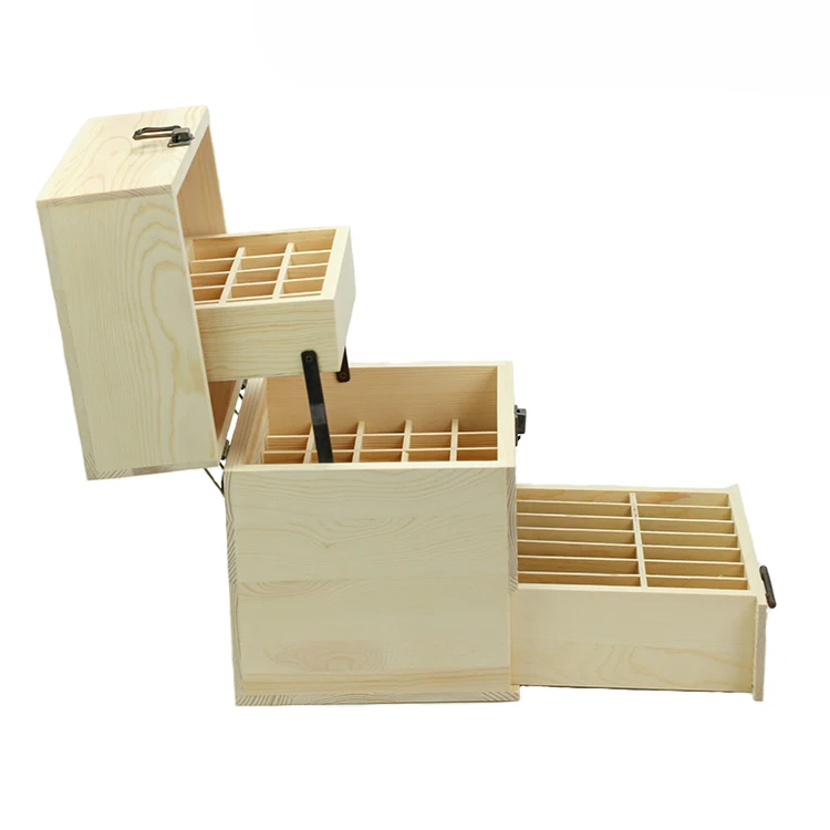 
Customizable Hot Selling Creative Handmade Wooden Essential Oil Storage Box With Partition 