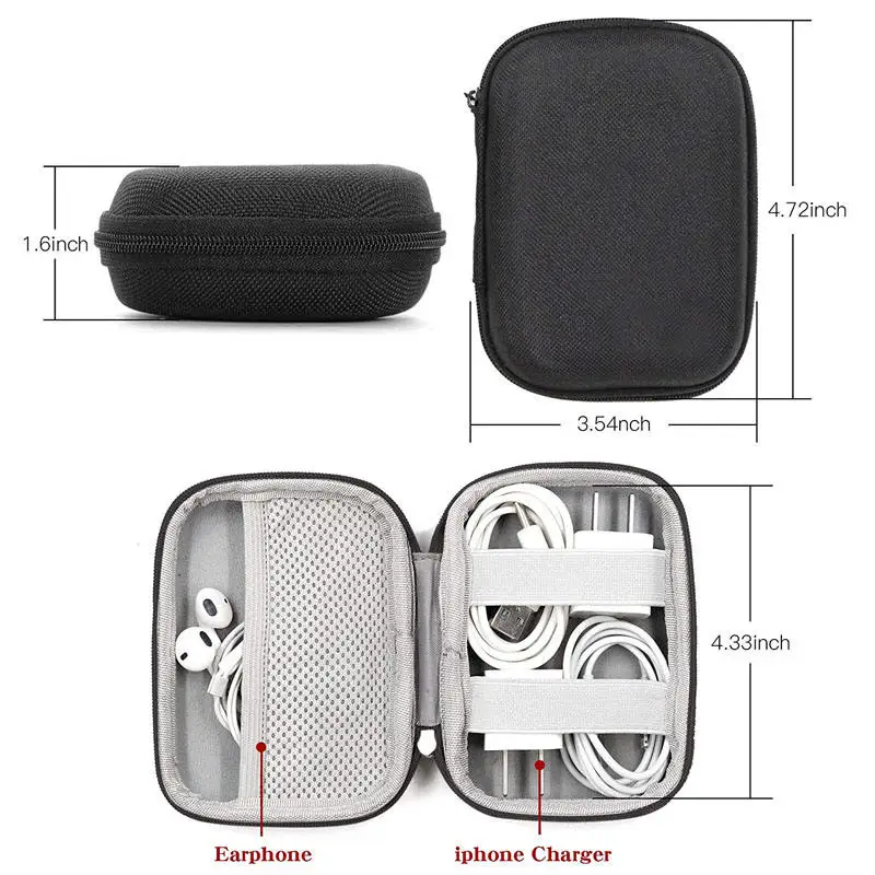 Wholesale promotion gift eco friendly custom wireless headset usb charger earphone storage hard shell eva case