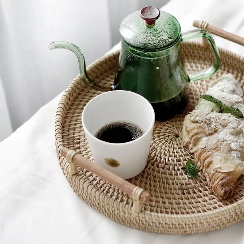  Роскошные ротанга плавающий поднос для завтрака сервировочный 5 звездочный отель курорт партии