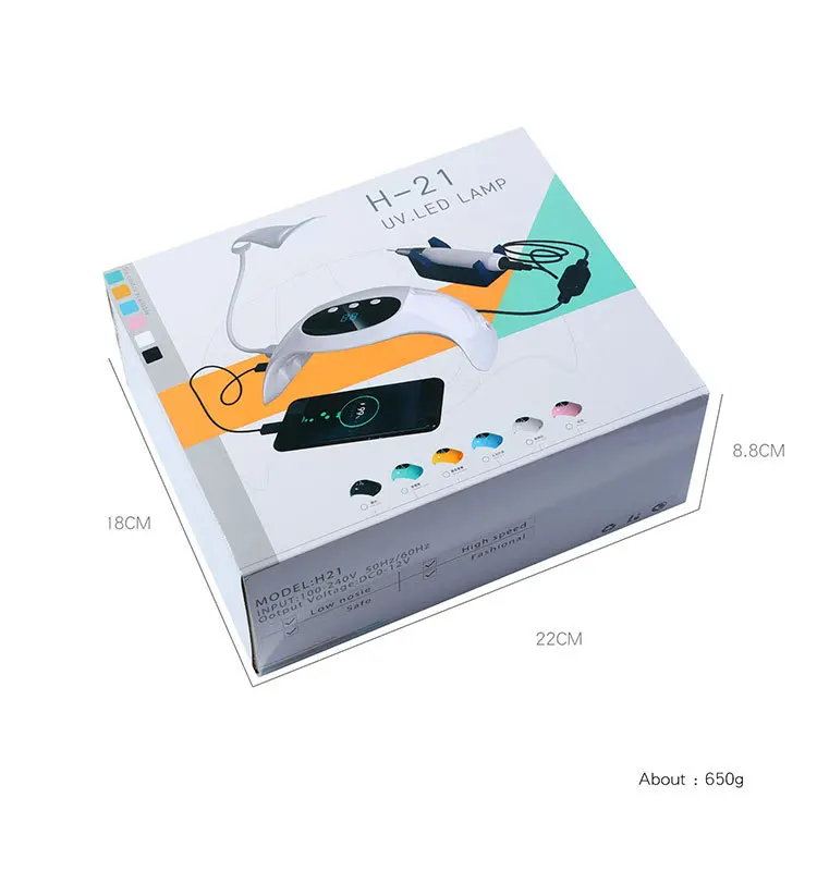 2 in 1 Manicure Salon Tools 48W UV LED Light Nail Dryer Smart Gel Nail Lamp with 18000 RPM Polish Nail Drill