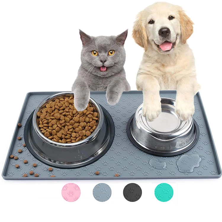 Customized Size Portable Cushion Waterproof Non Slip Dog Food Feeding Silicone Pet Bowl