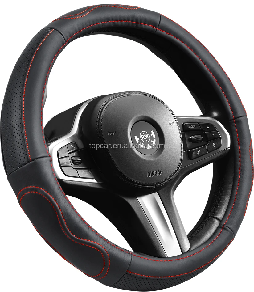 High quality car accessory rubber ring wheel protector volante genuine real leather car steering wheel handle cover for 4 season