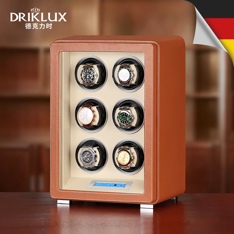 Driklux высокого класса 6 Watch Winder с возможностью остановки двигателя и тихими роторами