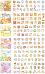 300PCS Cute Cartoon Rabbits Decoration Adhesive Paper Stickers for Scrapbook Planners 6 Themes Lovely Rabbits Stickers