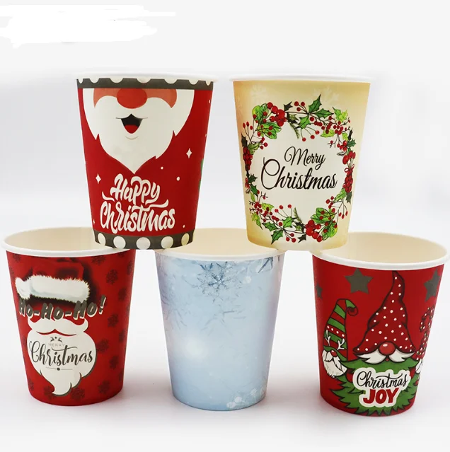 Tea Cup Paper 100ml 32 oz Cups with Custom logo Shrink Pack 8oz Lid Set Packing