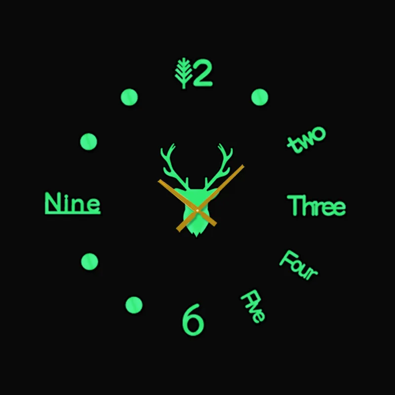 Wholesale 2022 Hot Quartz Acrylic Sticker Night Light Luminous Cheap Large DIY 3d Digital Home Decorative Modern Wall Clocks
