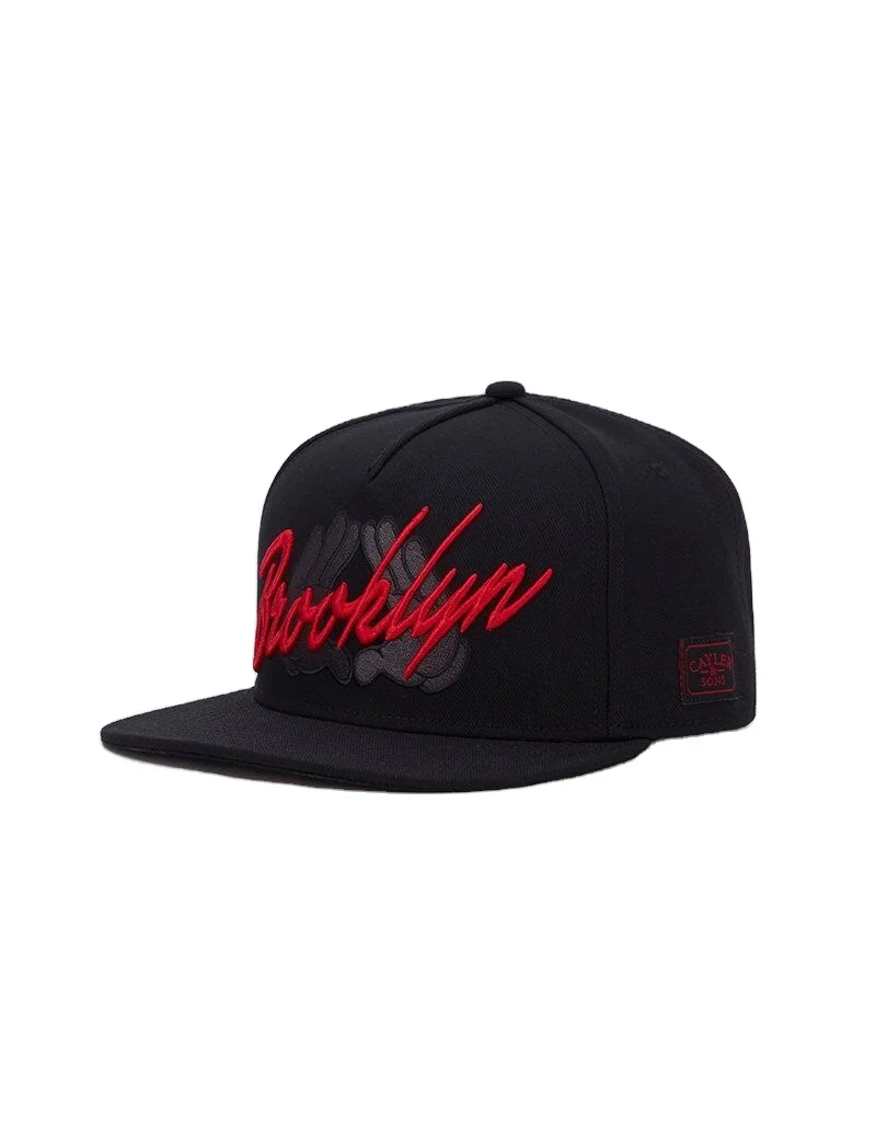 Custom Color Hats Luxury Black Embroidery 6 Panel Peaked baseball Caps For Men