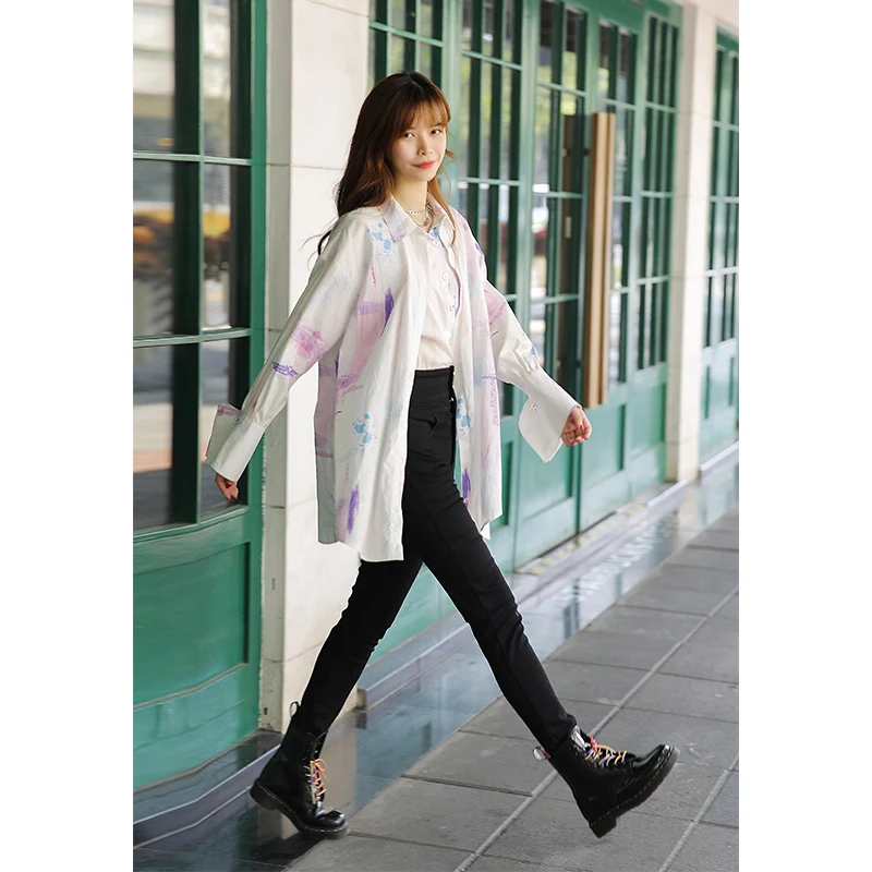 
Hot sale of high-quality ladies clothes, high-quality shirts, ladies long-sleeved tie dye blouses shirts 