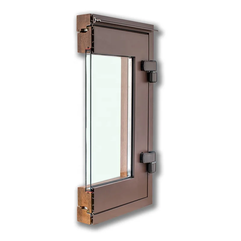 New design  french style Aluminum wood out swing   water proof  exterior patio doors