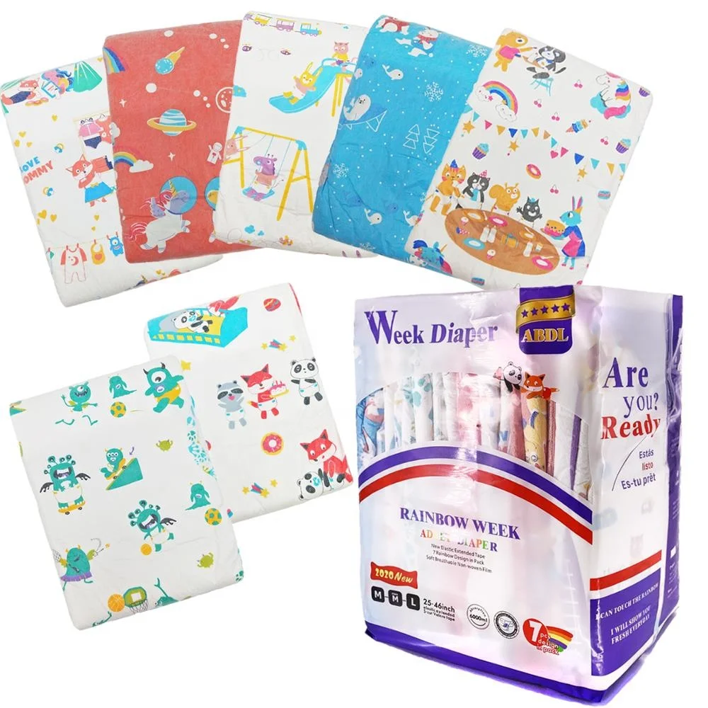  Новинка abdl подгузник 7 моделей радужная неделя одноразовые хлопковые подгузники для