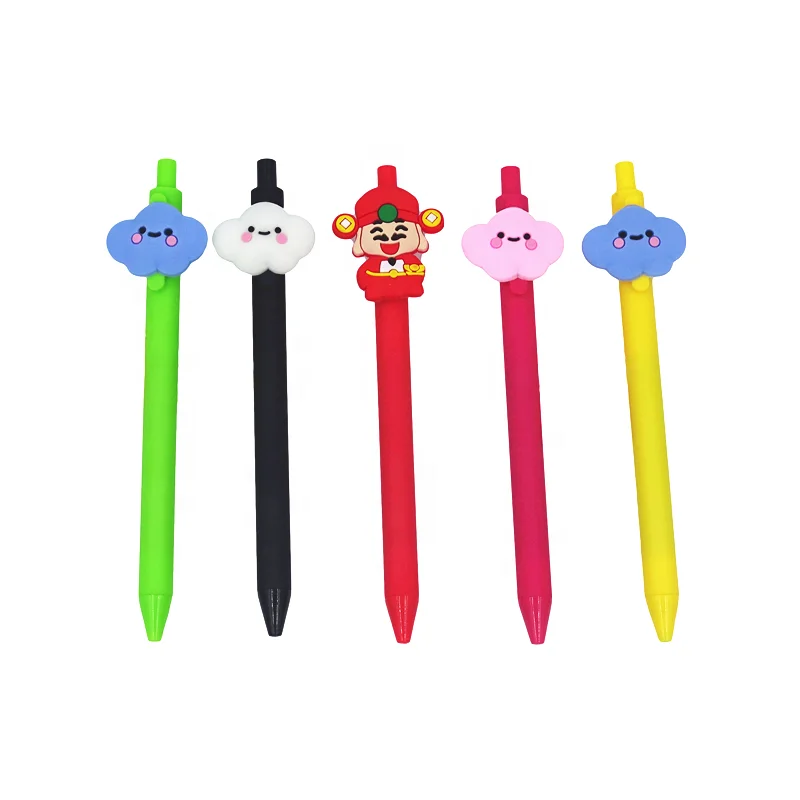 wholesale promotion ball pen with PVC character head ballpoint pen cute cartoon pen Writing width 1.0mm