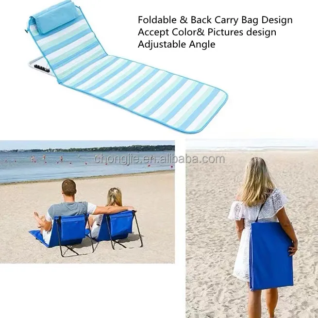 CJANTELOPE Foldable Waterproof Beach Lounger Mat Folding Camping Chair For Travel Picnic Outdoor Folding Floor Chair