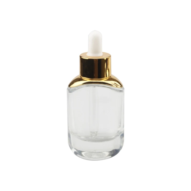Cosmetic 30 ml Skincare Essential Oil Hair Serum Flast Shoulder Bottle Frosted Clear Pipette Dropper Glass Bottles