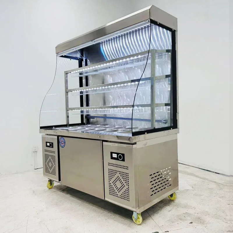 Оптовая продажа изысканное качество ресторан свежие овощи фрукты 3 температуры морозильник Malatang витрина холодильник