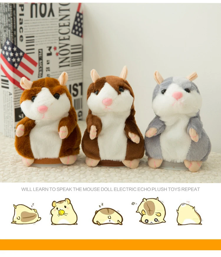 
Christmas gifts talking hamster plush toy 16cm soft toys plush hamster talking plush dolls for children christmas 