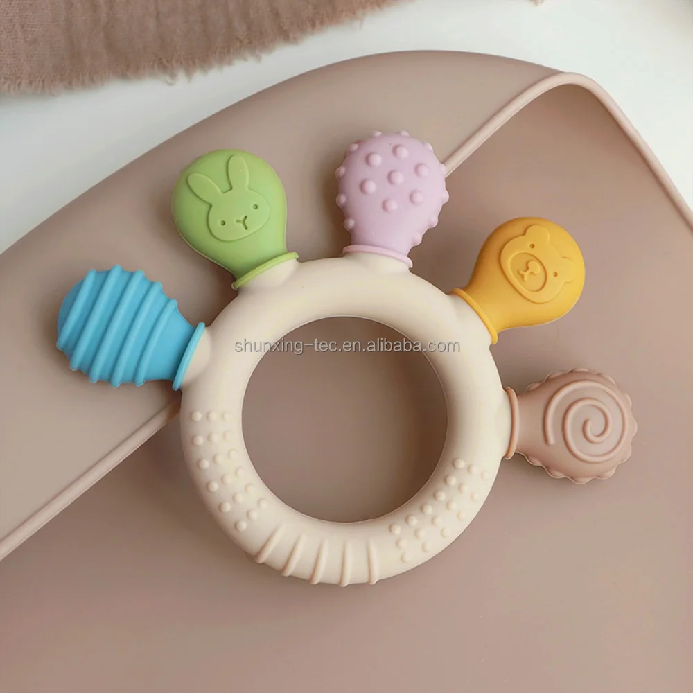 Explosive Models Teethers Rings Teething Safe And Soft Bite Food Grade Full Silicone Baby Teether Toys For Kids Toddler