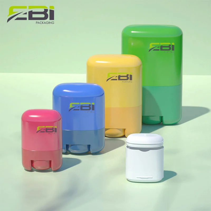 Deodorant Container PCR Sunscreen Stick Packaging for Sunblock Oval Shaped UV Shield Stick Recycled Plastic Custom Roll on