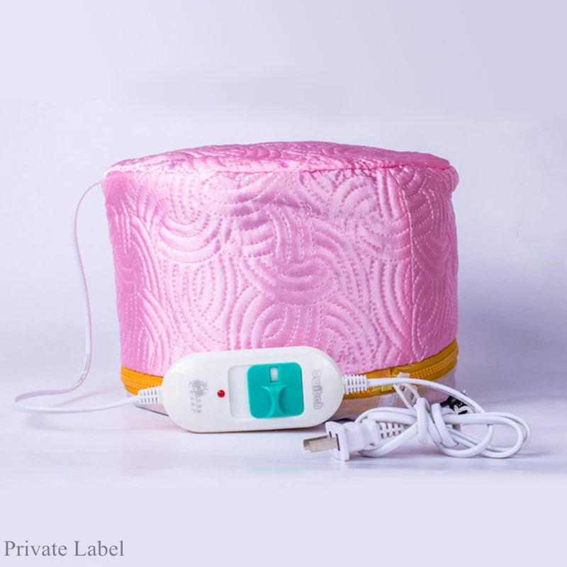 OEM Salon Dryers Electric Spa Thermal Treatment Hat heat cap for deep conditioning heating cap for hair steamer cap pink color