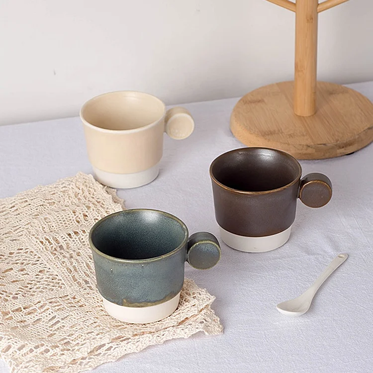 Manufacturer customized ceramic coffee mugs nordic modern under glazed printed logo pattern porcelain cups with handle