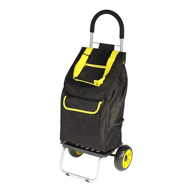 Eco Friendly Custom Hot Sale Shopping Foldable Cart Trolley Bag With Wheels