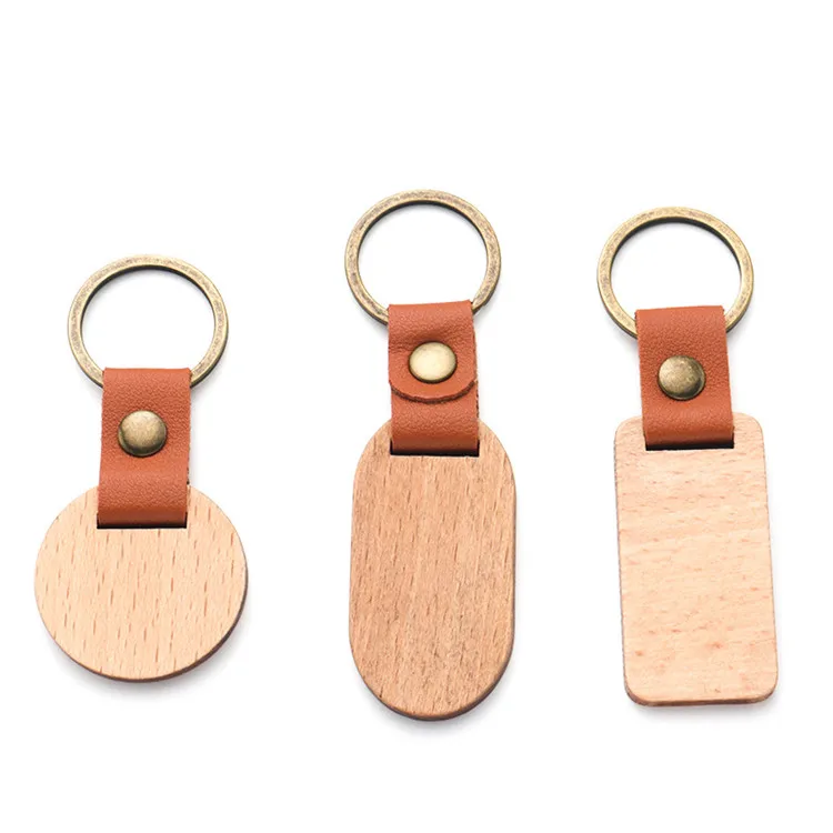 Factory Direct Customizable Wooden Keychains Personalized Promotional Blank Keychains