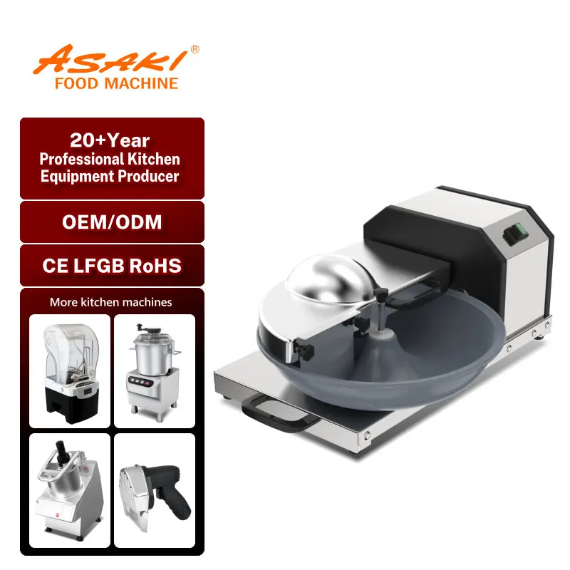 ASAKI Factory price Vegetables Bowl Cutter Chopper Mixer Bowl Cutter Machine Meat Bowl Cutter