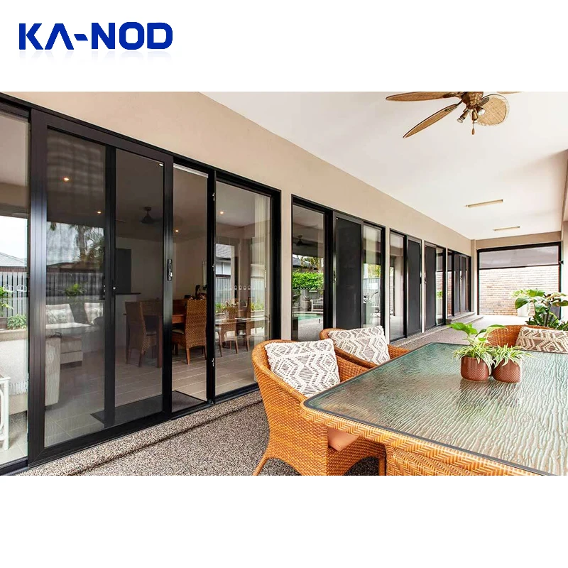 Latest American Standard hurricane proof impact Commercial Aluminum Door Glass sliding exterior door