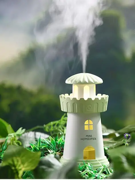 Creative mini lighthouse humidifier desktop colorful atomizer car humidifier USB humidifier gift customization  car air purifie