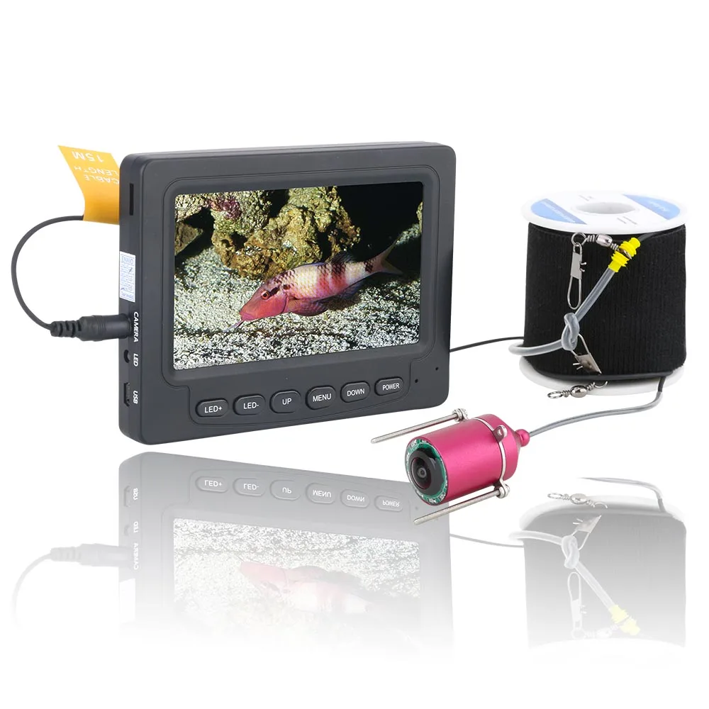 4.3 inch 30M 1200TVL Fish Finder Underwater Fishing Camera with 10PCS LED Night Vision 195 Degrees Camera For river Fishing