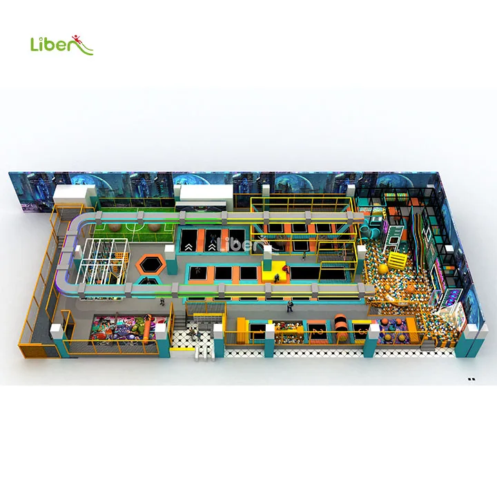 Liben Commercial Amusement Indoor Play Center With Kids Preferred Indoor Playground Equipment With Trampoline GS Certificate