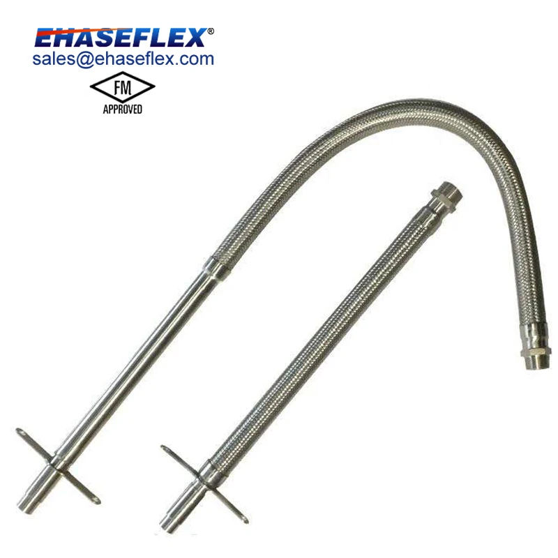 Factory Price Fm Approved Stainless Steel Metal Corrugated Fire Sprinkler Drops Flexible Sprinkler Hose For Clean Room