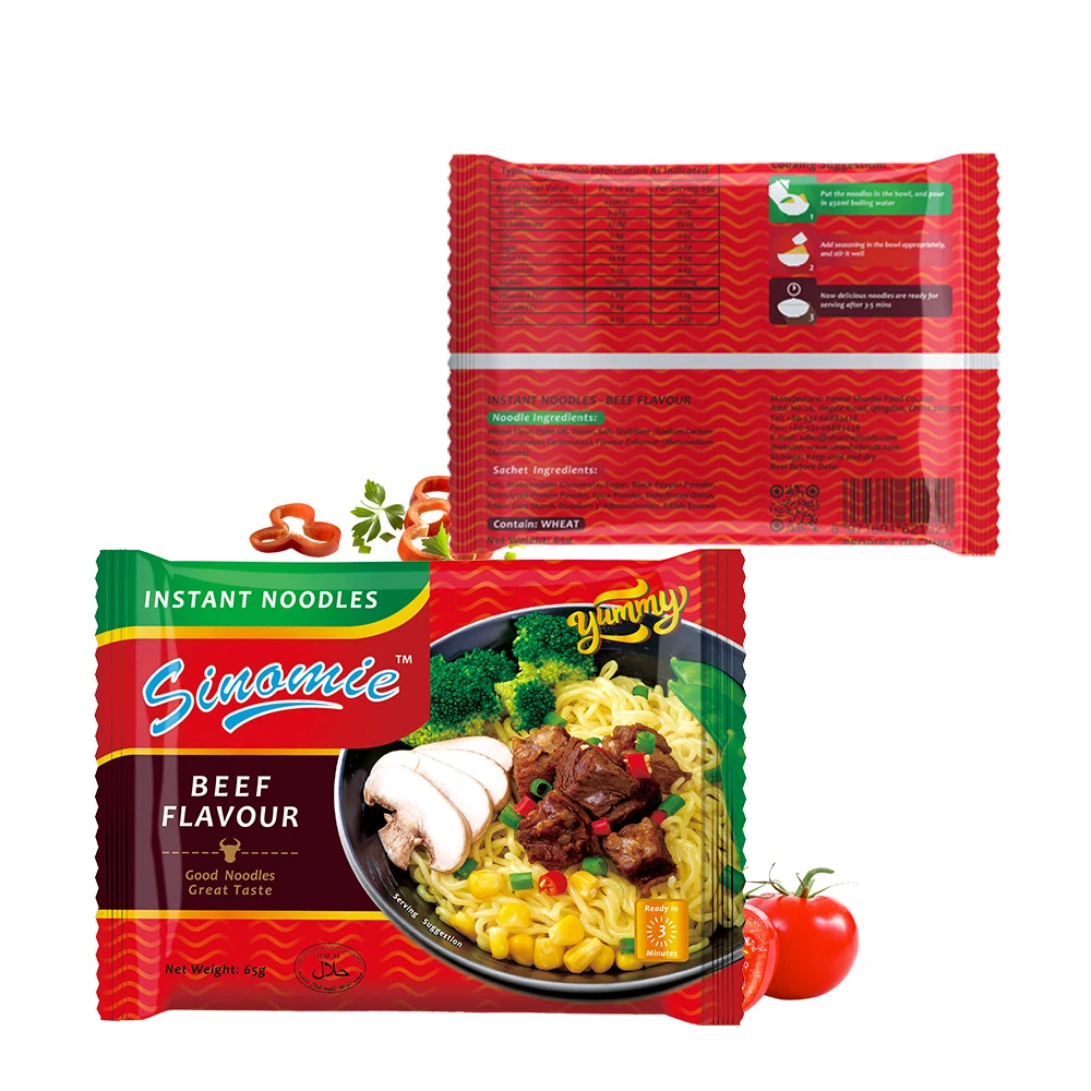 
Wholesale Classic High Quality HALAL Beef Flavors Instant Bag Noodles 
